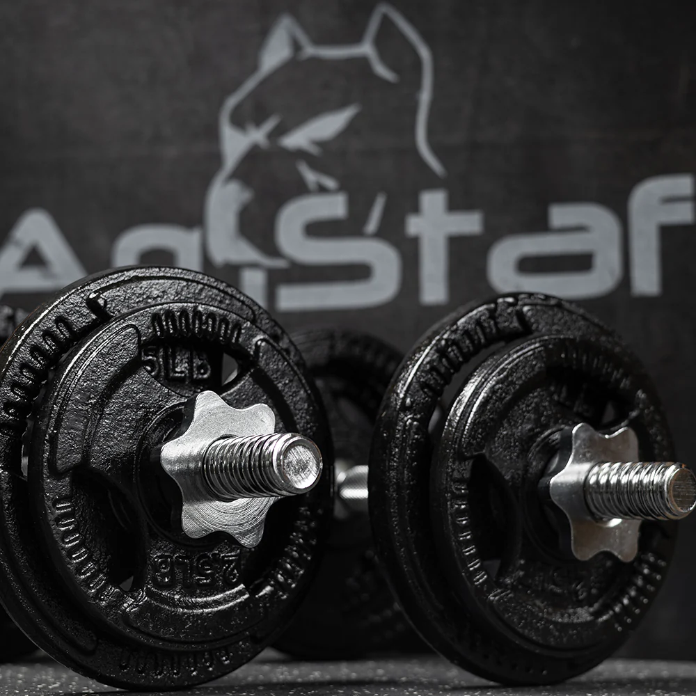 40lbs Cast Iron Grip Standard 1 Inch Dumbbell Weight Set - Image 3